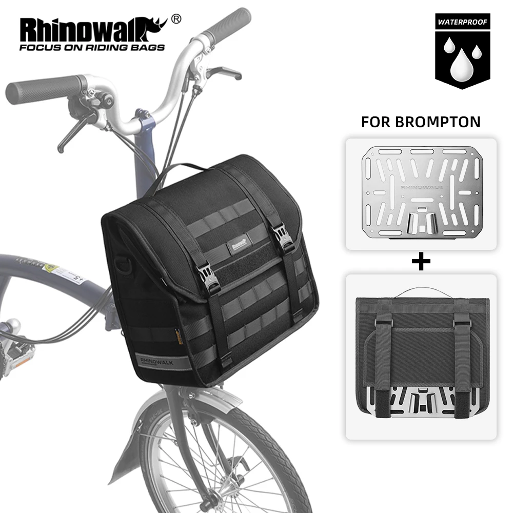 

Rhinowalk Bicycle Handlebar Bag Waterproof Quick Release Bike Front Tube Bag For Brompton Multifunctional Storage Shoulder Pack