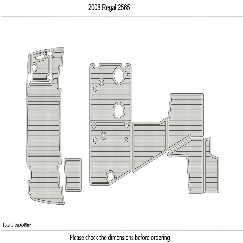 2008 Re-gal 2565 Cockpit swimplatform 6mm EVA Foam TEAK FLOOR Mat SeaDek MarineMat Gatorstep Style Self Adhesive