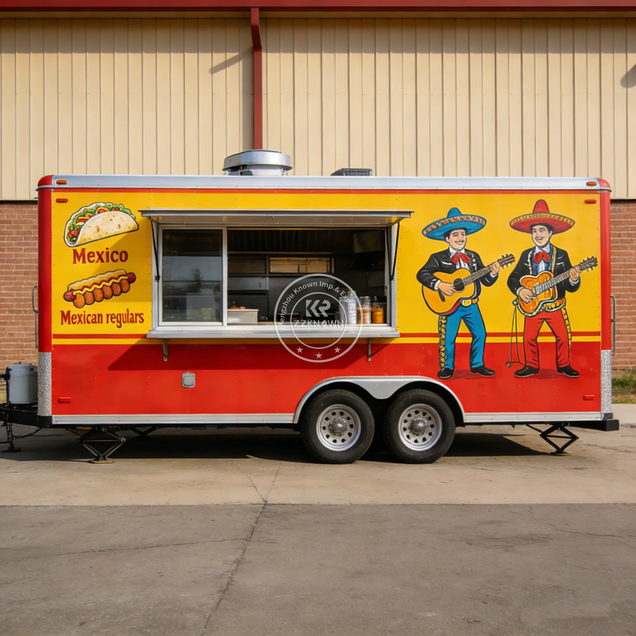 

Customized Mobile Kitchen Trailer Food Cart with Double Sinks And Serving Windows for Catering And Food Services