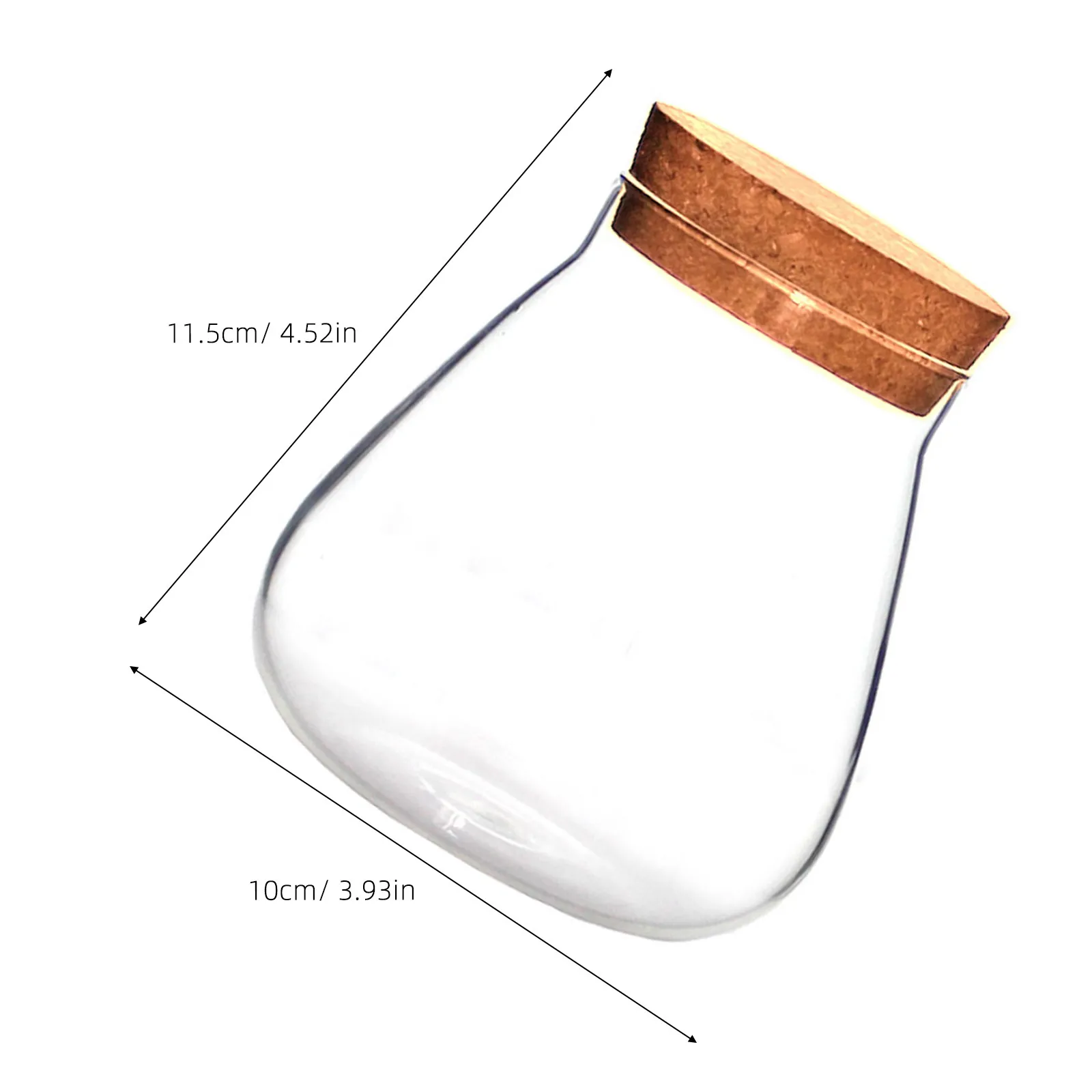 1Pcs Clear Glass Bubble Bowl Storage Jar with Cork Stopper for Succulents Air Plants balls Terrarium DIY Crafts Display Pot