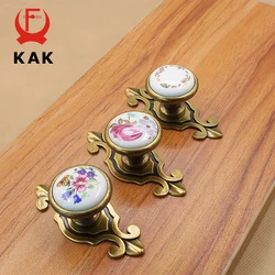 KAK Vintage Bronze Cabinet Handles Black Dresser Knobs Kitchen Cupboard Door Pulls European Style Furniture Handle Hardware