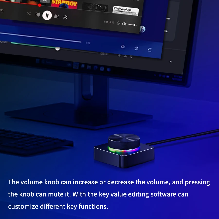 3-IN-1 volumeregelaar Multifunctionele knop Draadloos Bluetooth Mini-toetsenbord PC Computerluidspreker Audio-volumeregelaar
