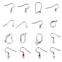 (Never Fade) High Quality 304 Stainless Steel DIY Earring Findings Clasps Hooks Jewelry Making Accessories Earwire