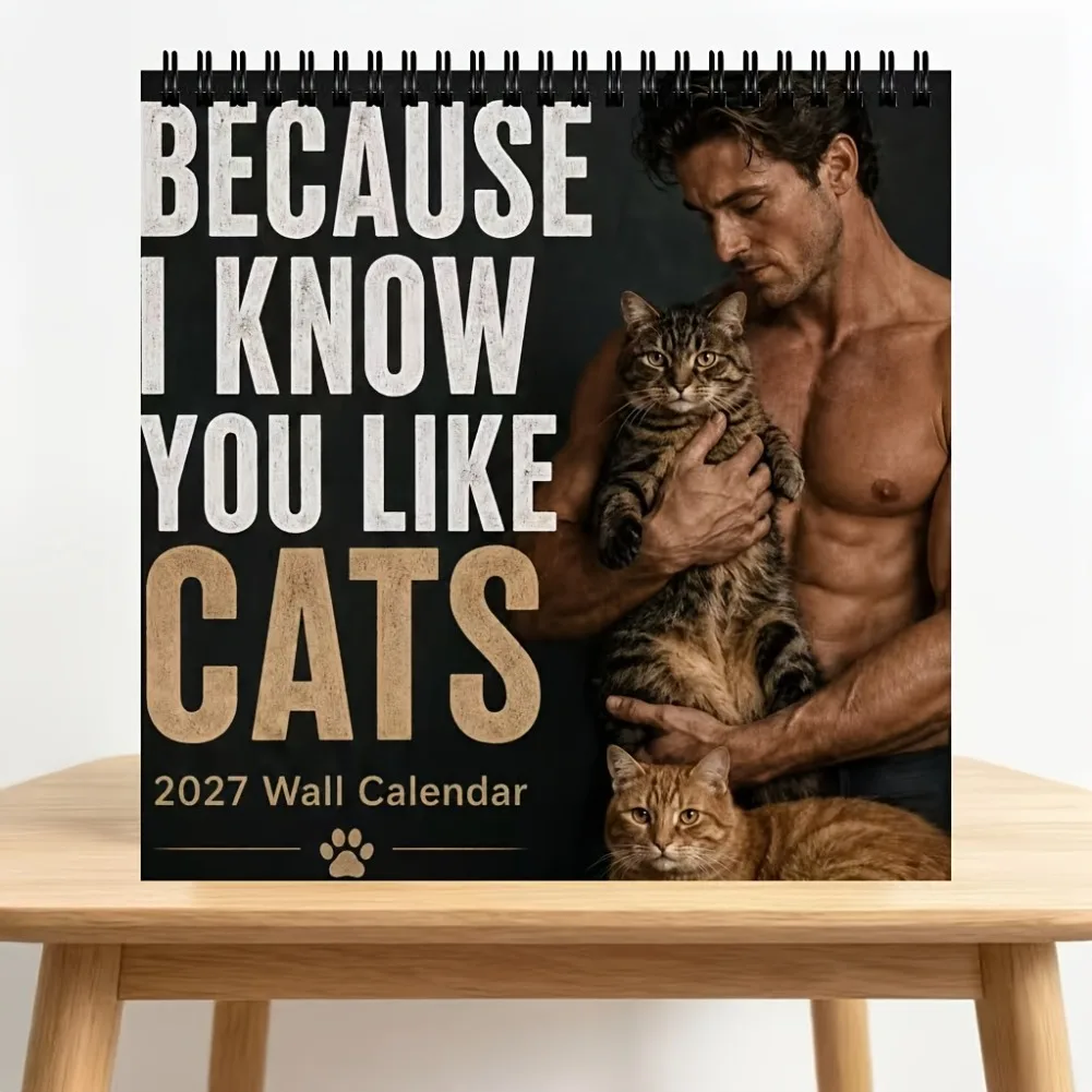 2027 Cat Lovers Wall Calendar Fun Art Prints Writable Marked Holiday Study Home Spiral Hanging Decor Monthly Planner Office Gift