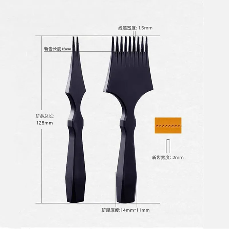 CHAKIVI 4Pcs Diamond French Pricking Iron Set – Mould Steel Forge Heat 2.7-4.0mm Pitch Saddle Stitching Leather Tools