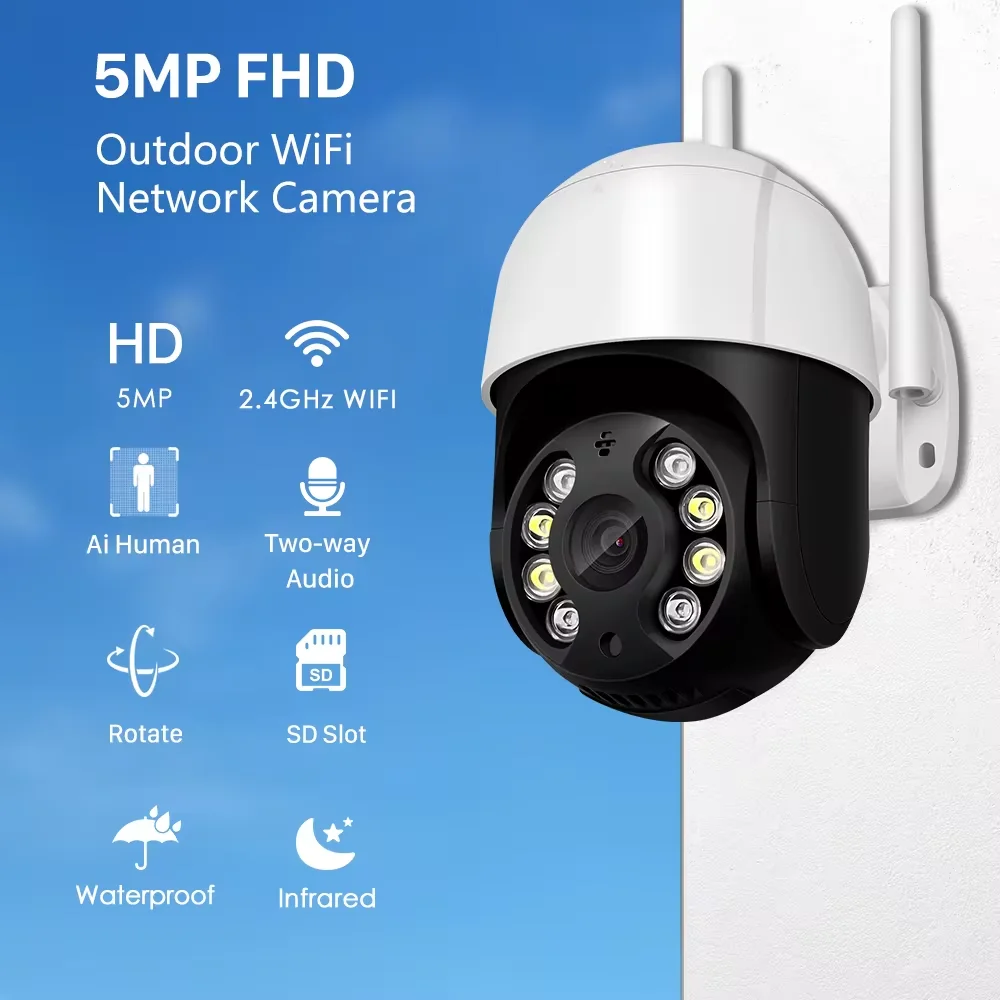 8MP PTZ WiFi IP Camera 4K AI Human Detection Color Night Vision  Audio Video Surveillance Cameras Outdoor Security CCTV Camera