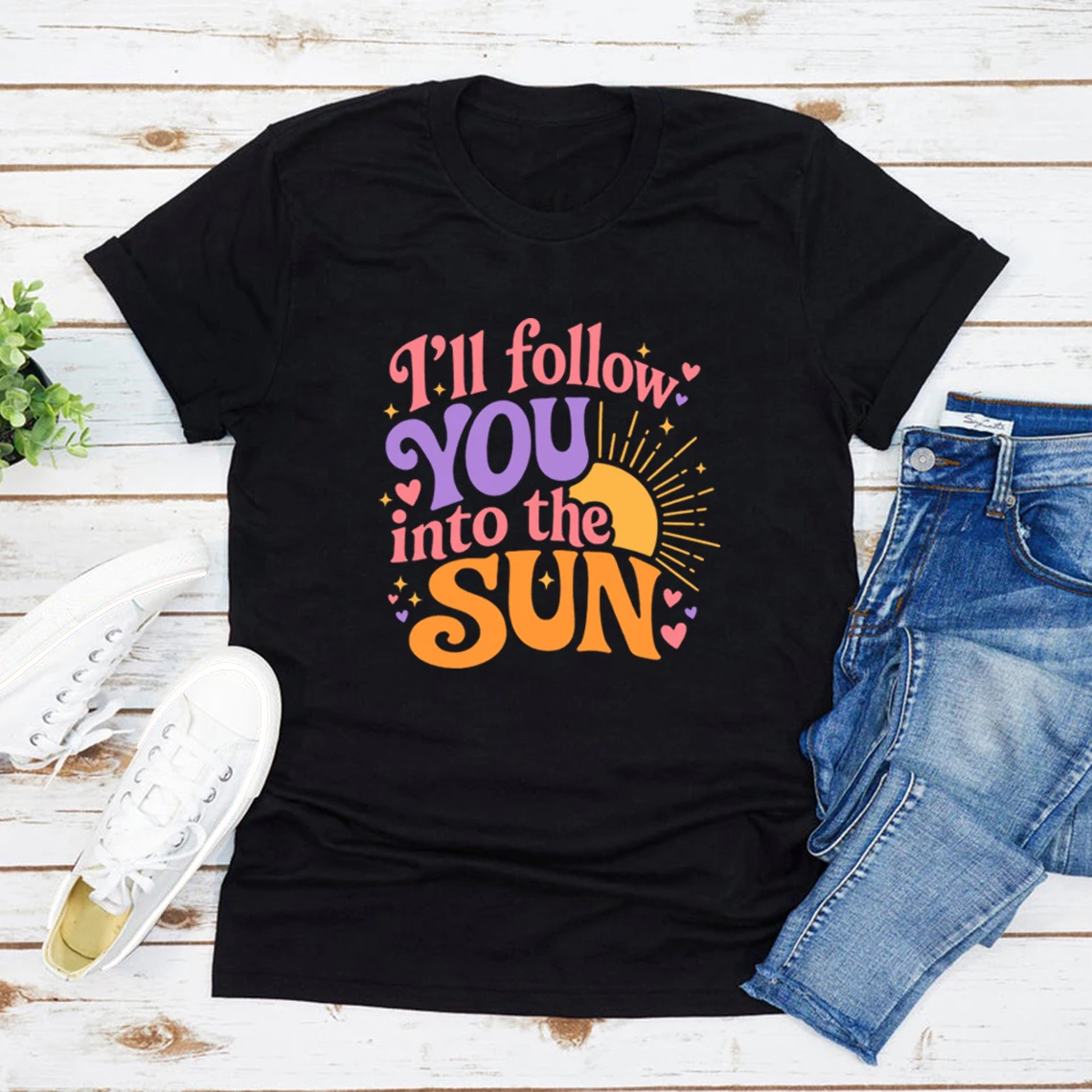 I'll Follow You Into The Sun Tee K-Pop Concert Shirt Unisex Short Sleeve Graphic T Shirts Kpop Tour T-Shirt KPop Fan Gift