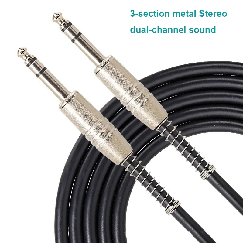 Cable de instrumento para guitarra de 6.5 mm, cable de audio estéreo TRS de 6.35 mm macho a macho para guitarra eléctrica, bajo eléctrico, mandolina eléctrica ﻿