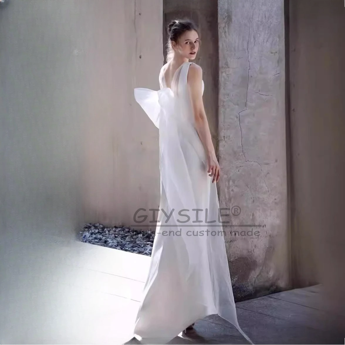 GIYSILE Customized French White Light Wedding Dresses Luxury 2025 New Bride Simple Banquet Evening Dress vestidos de novia boda
