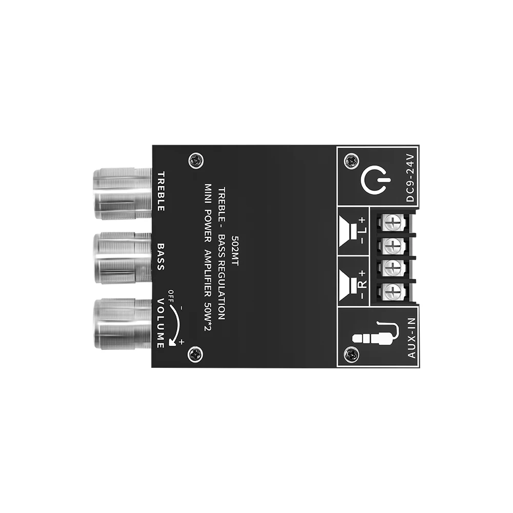 ZK-502MT 2.0 قناة عالية الطاقة الصوت مكبر صوت استيريو مجلس 2X50 واط باس أمبير بلوتوث 5.0 مضخم الصوت مجلس