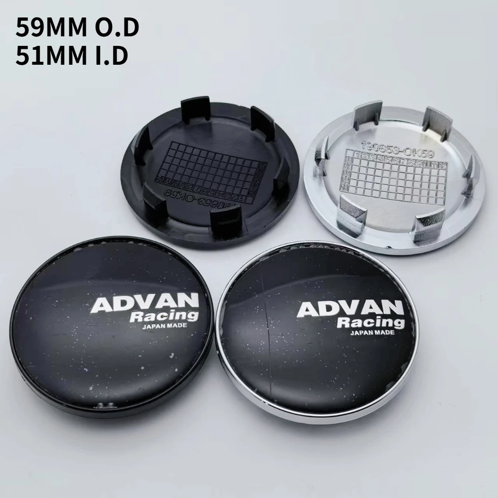

4pcs 59MM (51MM I.D) Advan Racing Logo Emblem Car Wheel Center Caps Wheels Hub Lid Rim Hubcaps Cover Replace Styling Accessories