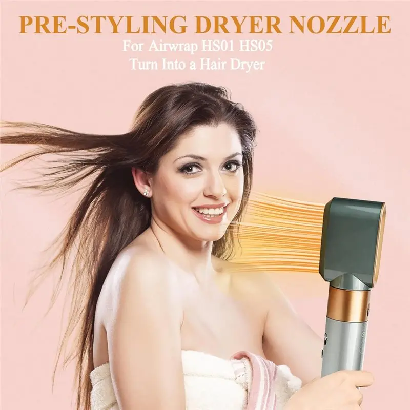 Round Brush & Pre-Styling Nozzle Attachment For Dyson Airwrap HS01 HS05 HS08 To Straighten Add Volume Dryer Faster
