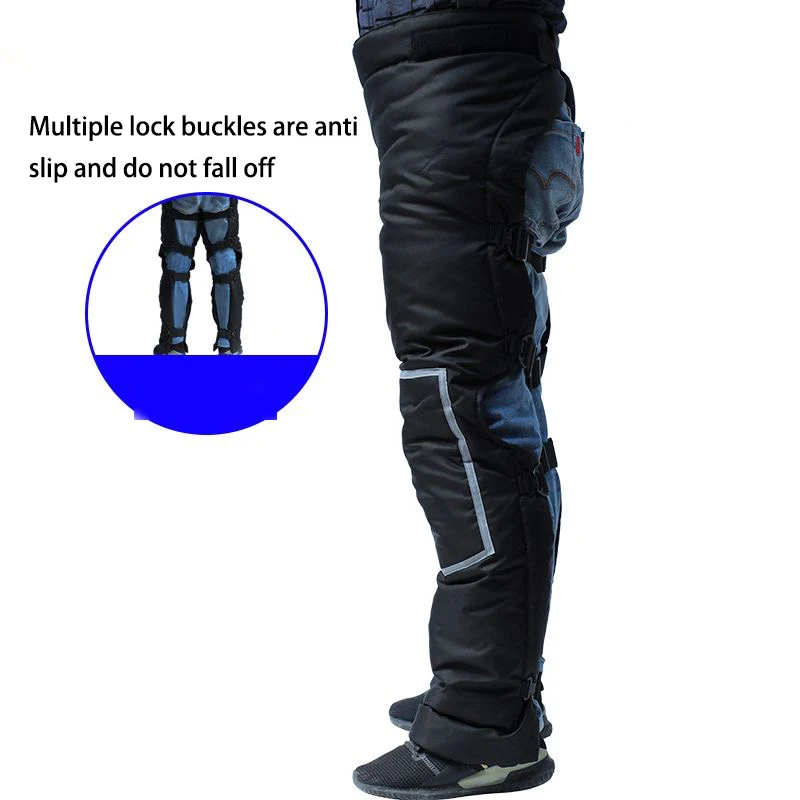 Motorcycle Biking Kneecap Cold-Proof Warm Thickened Winter Riding Car Down Cotton Riding Legguard Pants Windproof Waterproo