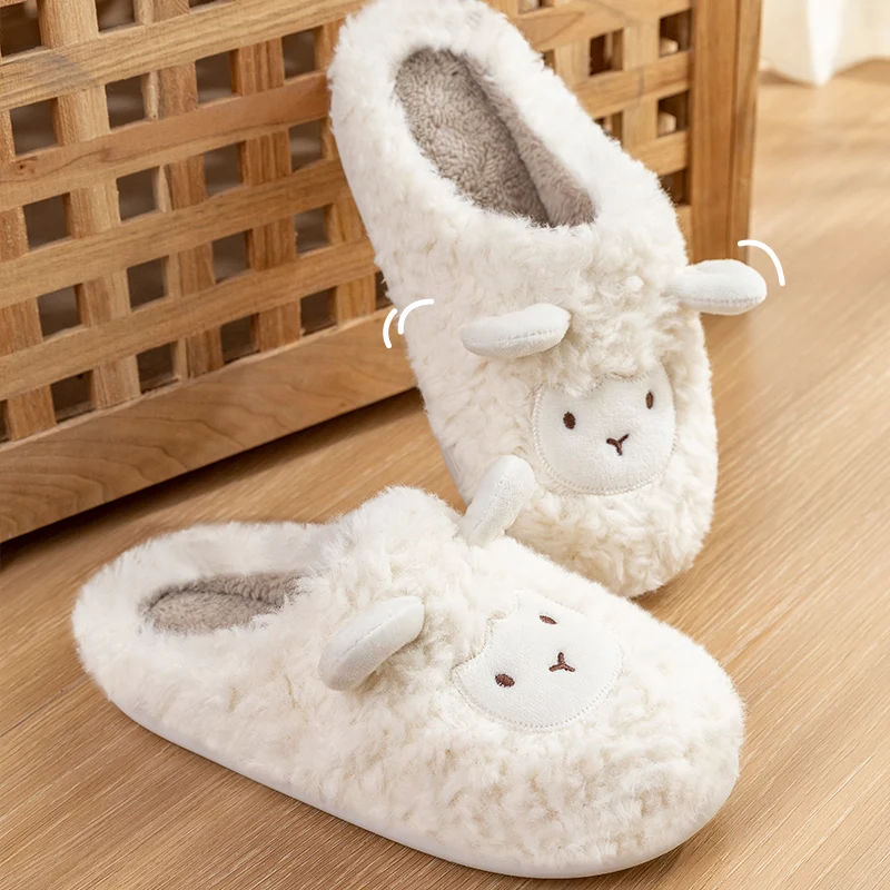 Winter Cotton Plush Sheep Slippers for women and men