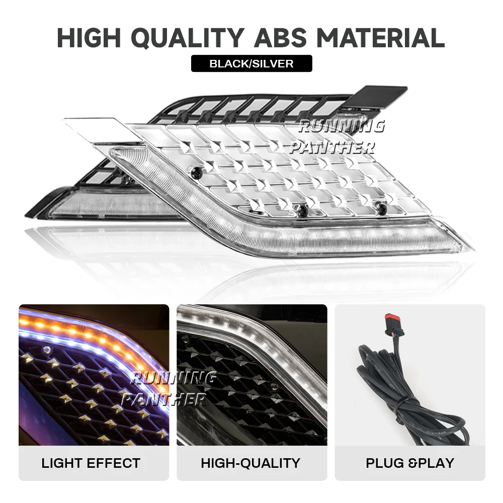 Motorcycle LED Light Radiator Grill Panels Decorative Light Lamp For Honda Goldwing Gold Wing GL1800 Tour DCT Airbag 2018-2023