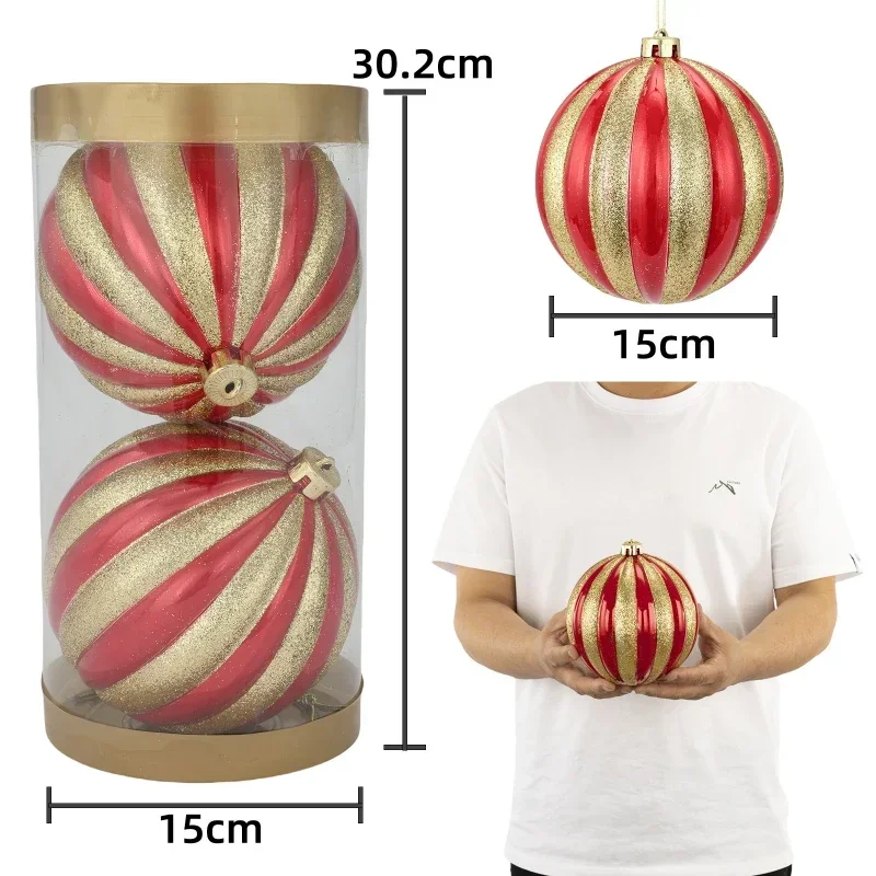 15cm 2pcs Christmas Ball Ornaments Large Size Christmas Tree Party Decoration New Year Christmas Spheres Pendant 2026 New