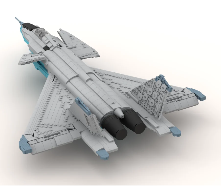 1608PCS MOC High‑performance Twin Engine Delta Wing Combat Aircraft Model Building Blocks DIY Assembly Gifts Adults Collection
