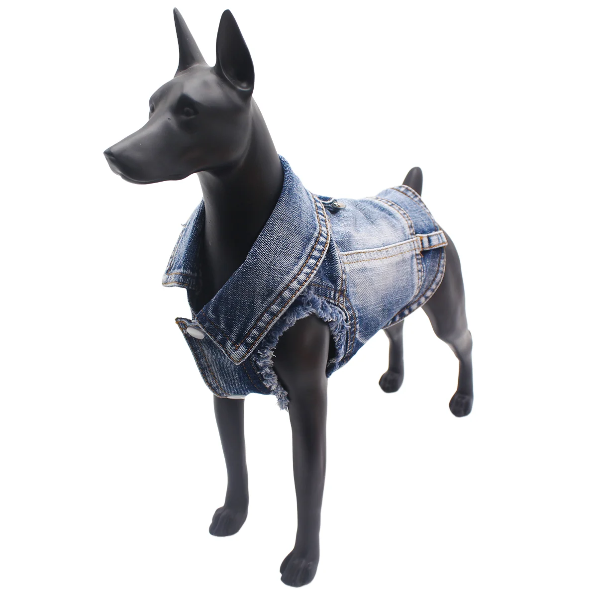 Dog Jeans Jacket Cool Blue Denim Coat for Small Medium Girl Boy Dogs Pet Harness Vest Cat Costume with Leash Ring XS-XXL 2024New