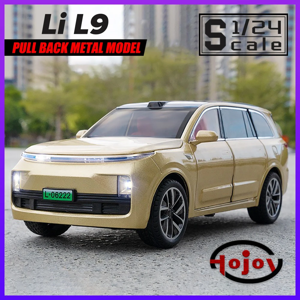 

Scale 1/24 Li-L9 SUV Metal Cars Toys Diecast Alloy Car Model Gift for Boys Children Kids Toy New Energy Vehicles Sound and Light