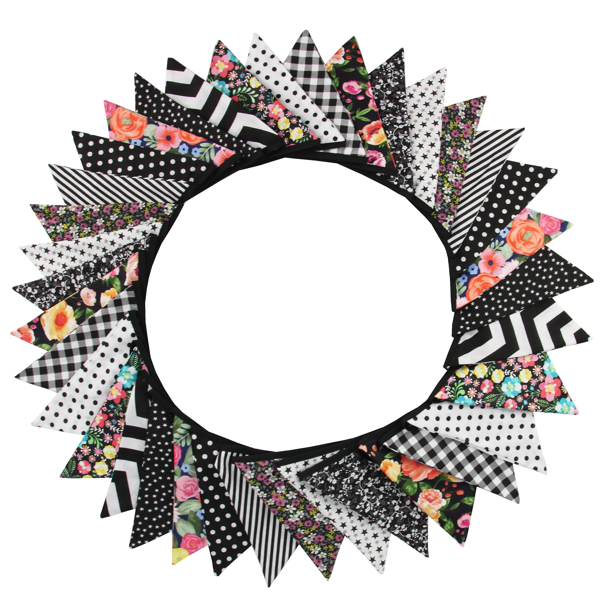 Neue 10 mt 36 fahnen Weiß Baumwolle Spitze Stoff Bunting Flags Hochzeit Party Dekoration Banner Hause Braut Dusche Bunting Garland – Detail 6