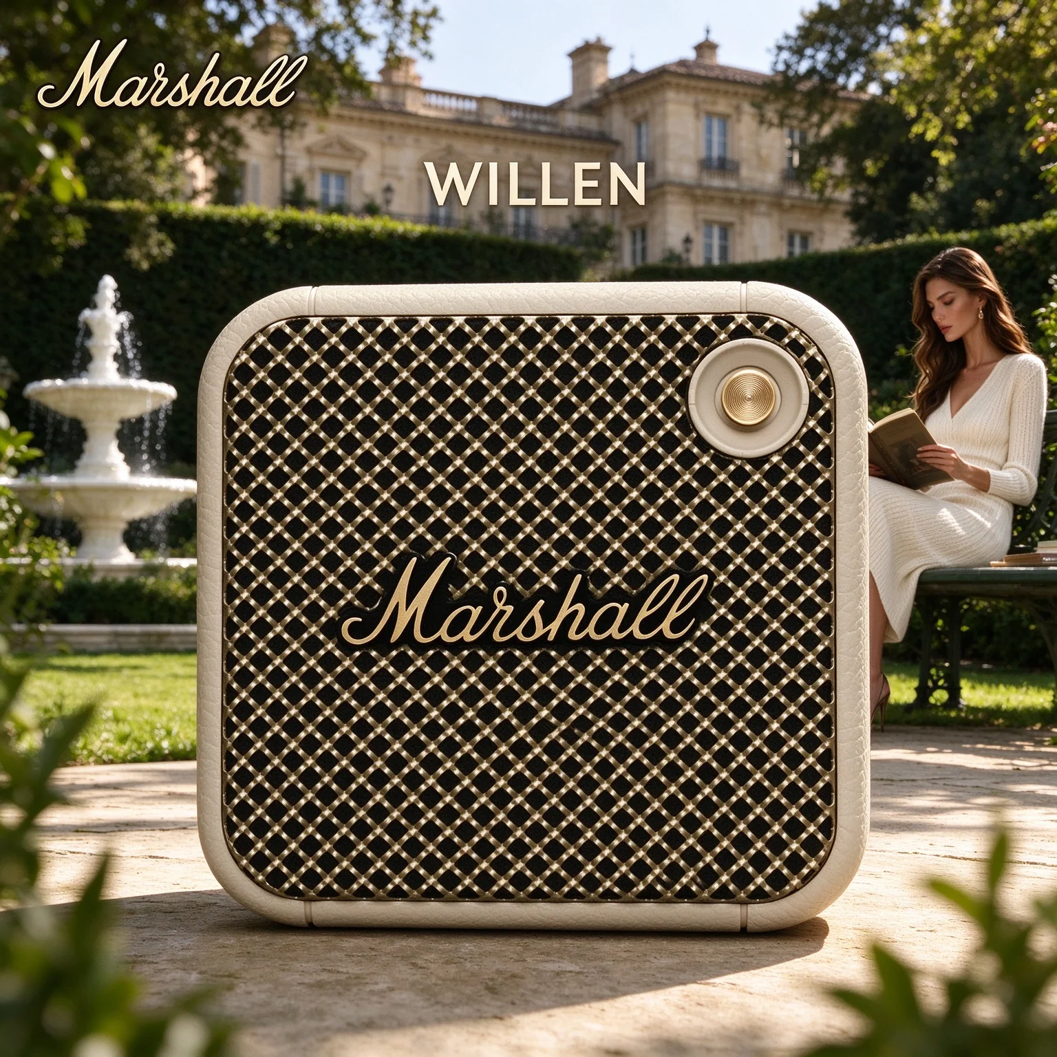 Marshall Willen Portable Wireless Speaker, Quick Charge Function, Removable Backpack Strap, Classic Signature Rock Sound for