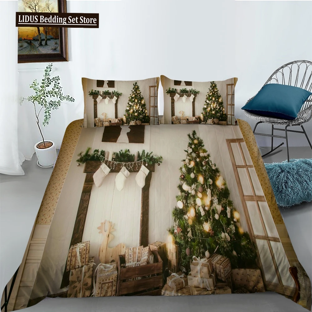 

Christmas Duvet Cover Set Twin Full Queen King Size 3D Print Snowman Polyester Comforter Cover For Kids Boys Girls Bedding Set