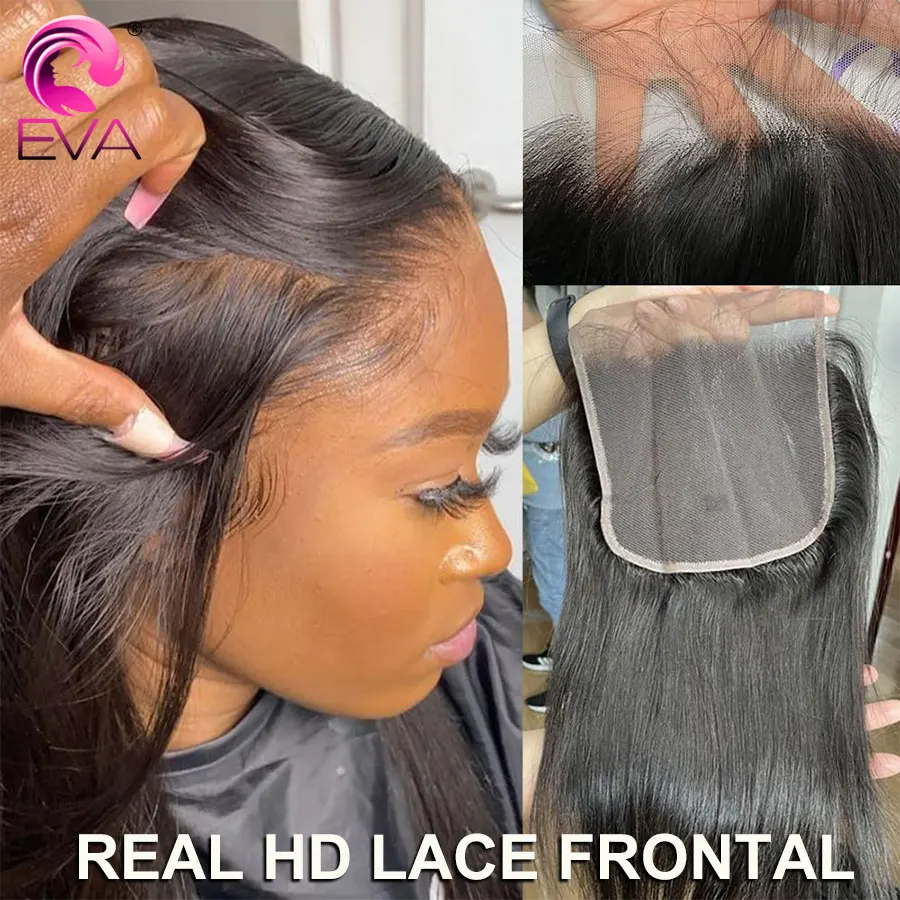 

Eva 6x6/5x5 HD Lace Closure Ultra Thin Invisible Lace Pre Plucked Small Knots Silk Straight Brazilian Human Hair HD Lace Frontal