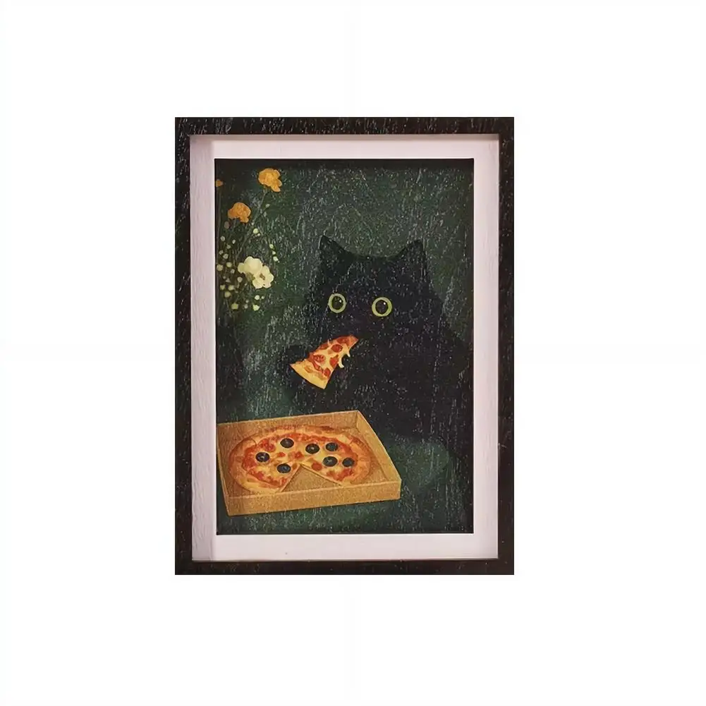 Mini 3-Layer Vintage Cat Art Photo Frame Fridge Magnet Sticker for Refrigerator Home Kitchen Fun Home Decor Holiday Gift
