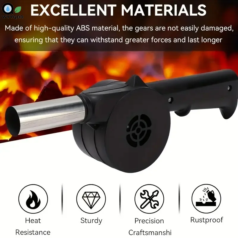 

BBQ Fan Air Blower Outdoor Cooking Blowe Lightweight&Portable Barbecue Manual Hand Crank Barbecue Blower Practical Camping Tool