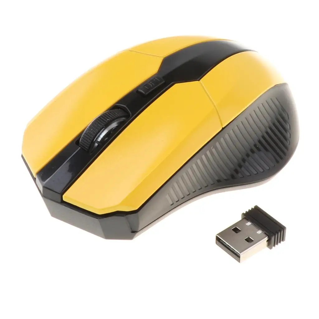Wireless Optical Ergonomic Gaming Mouse Mice for Computer Yellow