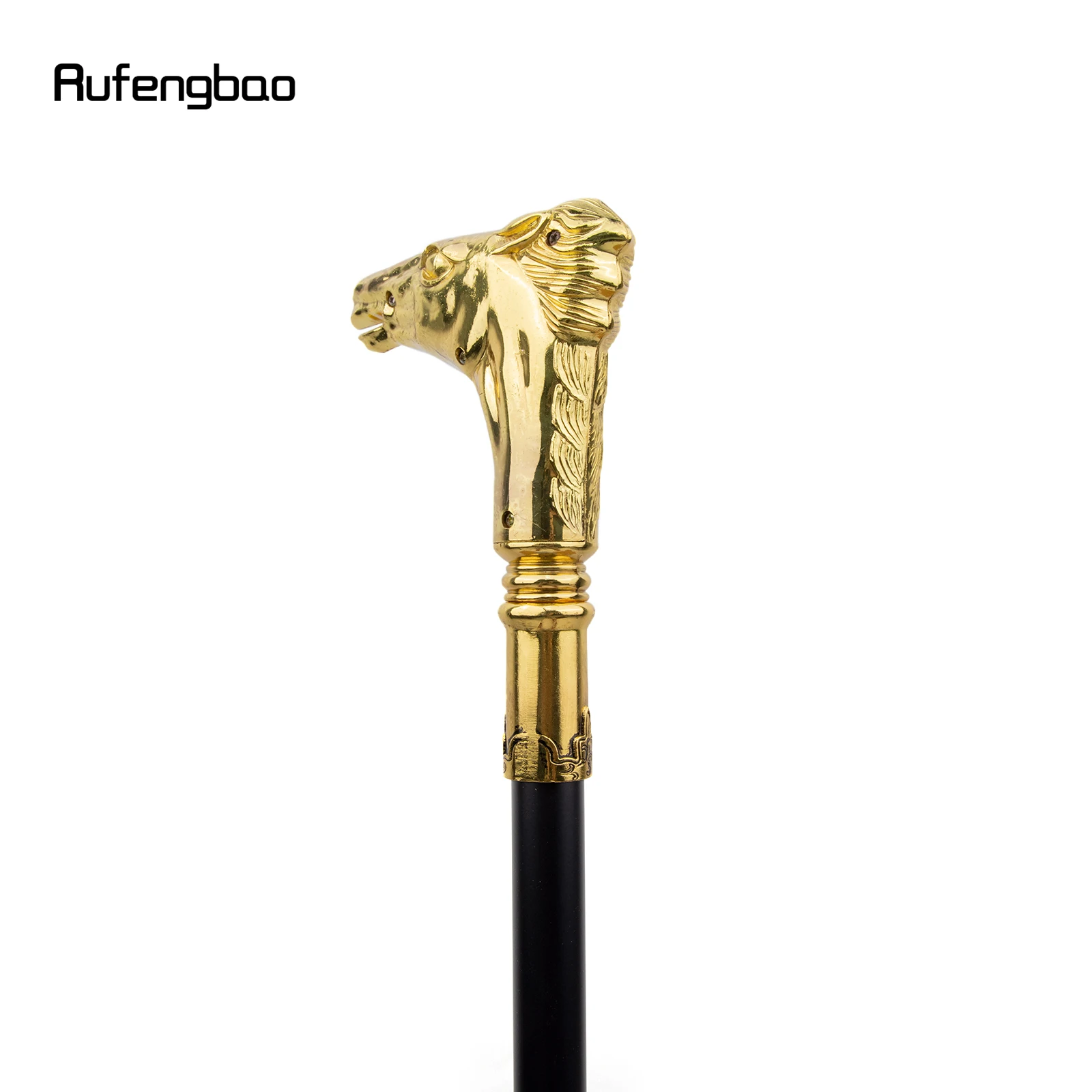 Golden Horse Handle Luxury Walking Stick ซ่อนแผ่นป้องกันตัวเองแฟชั่น Cane แผ่นคอสเพลย์ Crosier Stick 90 ซม