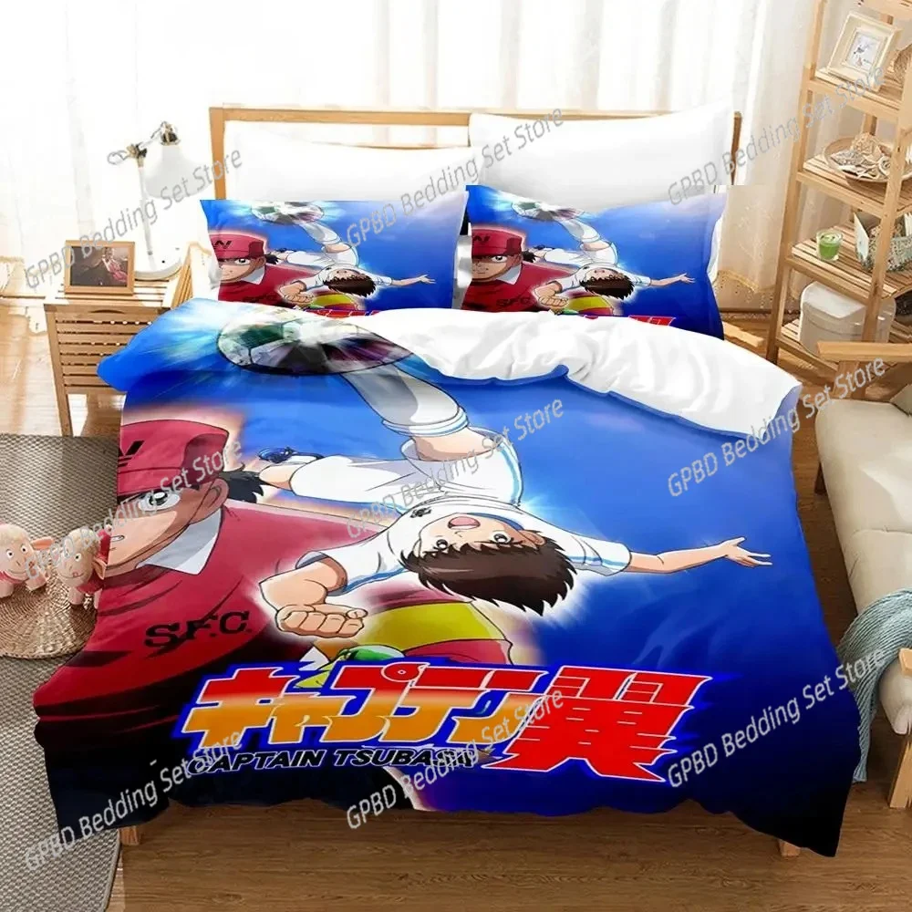 

Anime Football Boy Captain Tsubasa Bedding Set Double Twin King Duvet Cover Comforter Pillowcase Boys Girls Adults Bedroom