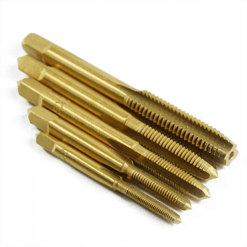 

5pcs Compact Structure Sturdiness Durability M3 M4 M5 M6 M8 Gold Square Shank Straight Slotted Taps