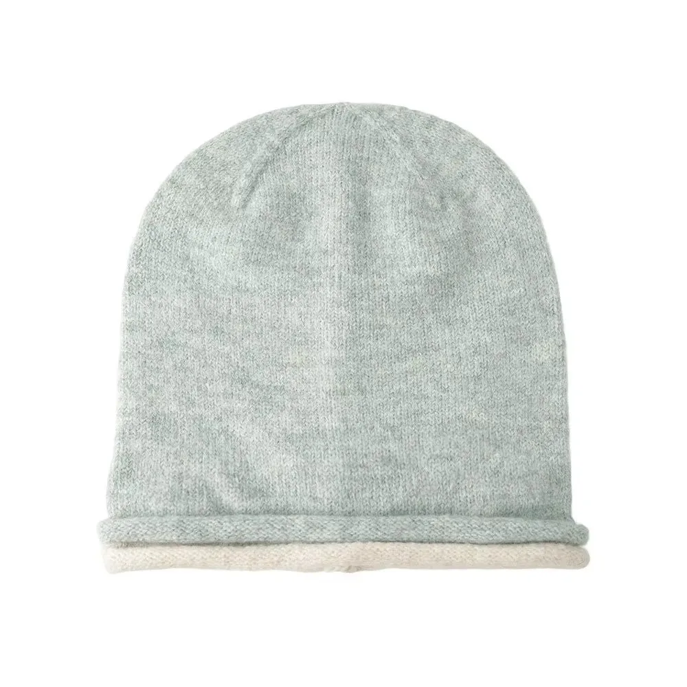 Elastic Knitted Stacked Hat Double-sided Streetwear Ear Protection Cold Hat Hip-hop Headgear Brimless Beanie Cap Gifts