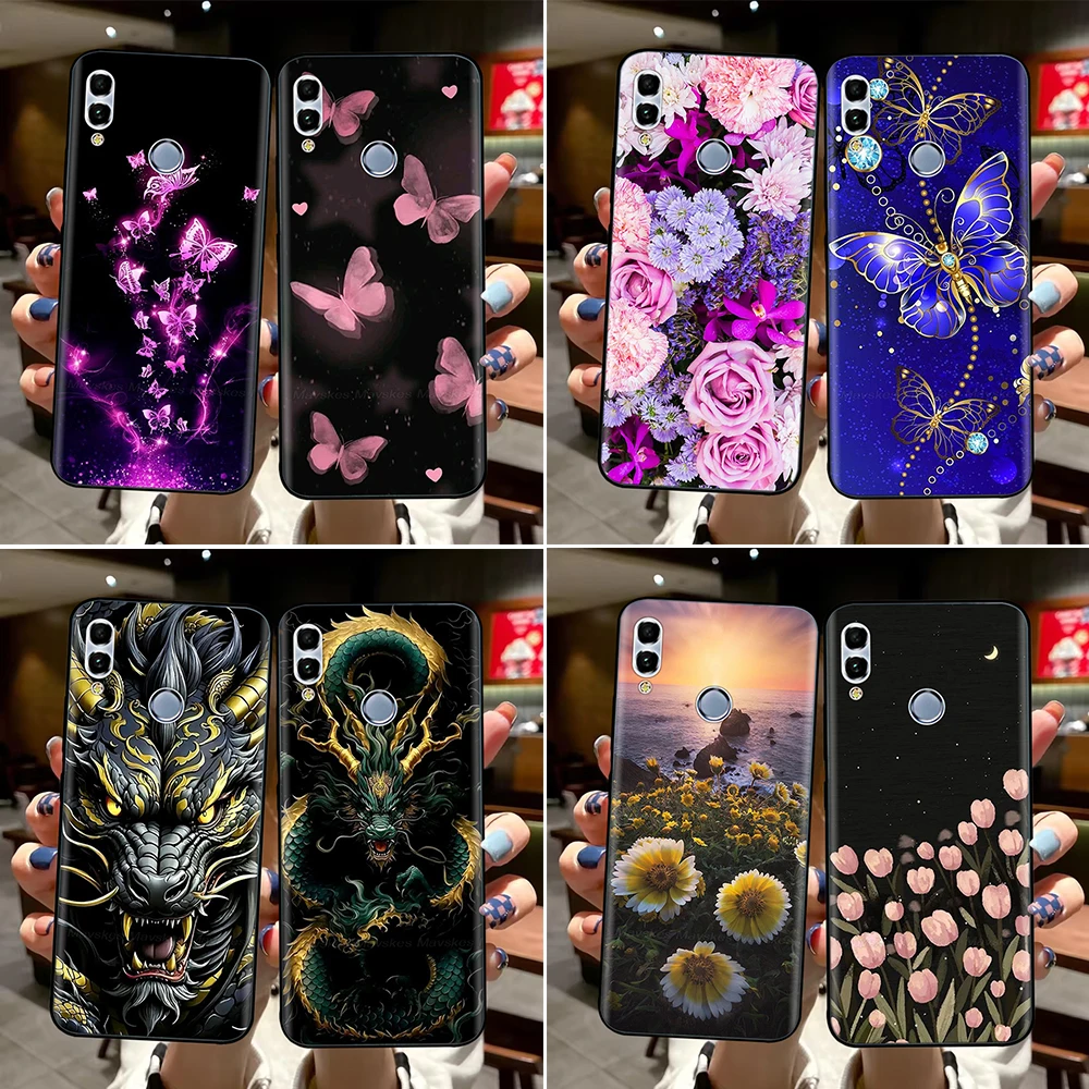 For Huawei P Smart 2019 Case Fashion Girls Butterfly Panda Soft Phone Cases For Huawei P Smart 2019 Back Cover Coque Fundas Bags