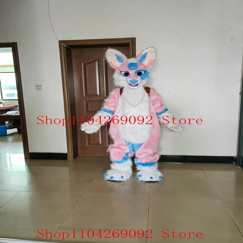 

Pink Fox Dog Mascot Costume for Adult Anime Cartoon Furry Fursuit Dog Cosplay Costume Birthday Event Doll Suite Party Mascotte