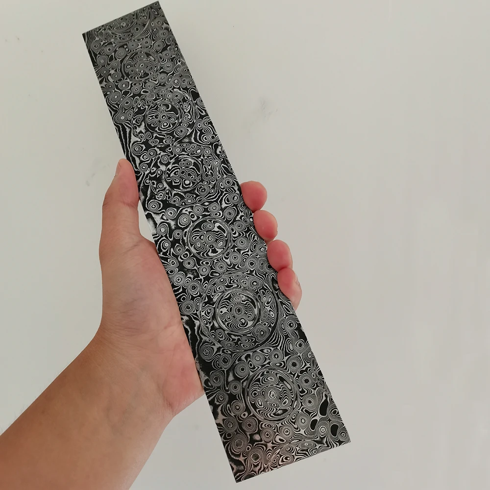 Imagem -03 - Damasco Faca de Aço Faça Você Mesmo Faca de Fazer Material Lâmina de Aço Novo Padrão Boleto Damasco Aço Inoxidável