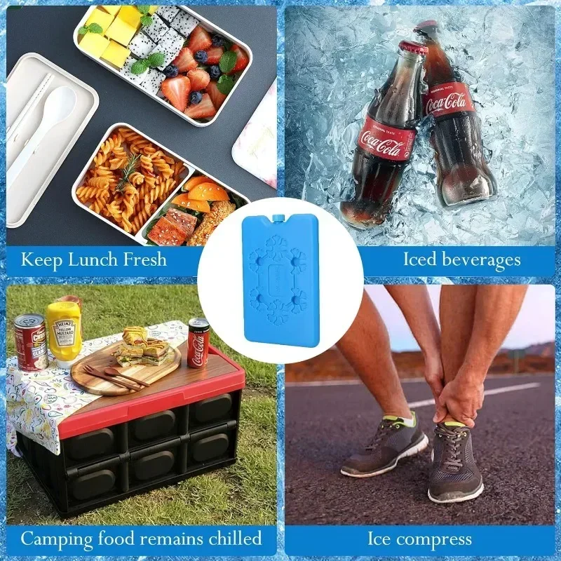 Ice Pack Reusable Lightweight Fresh Food Storage Refrigeration Cooler Bag Portable Water Injection Box for Lunch Box and Cooler