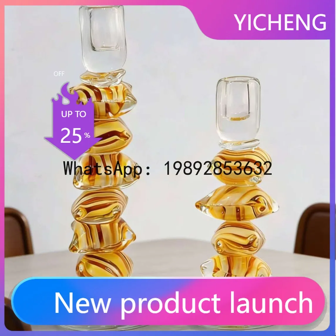 DSA handmade glazed candlestick square cascading irregular entrance home decoration
