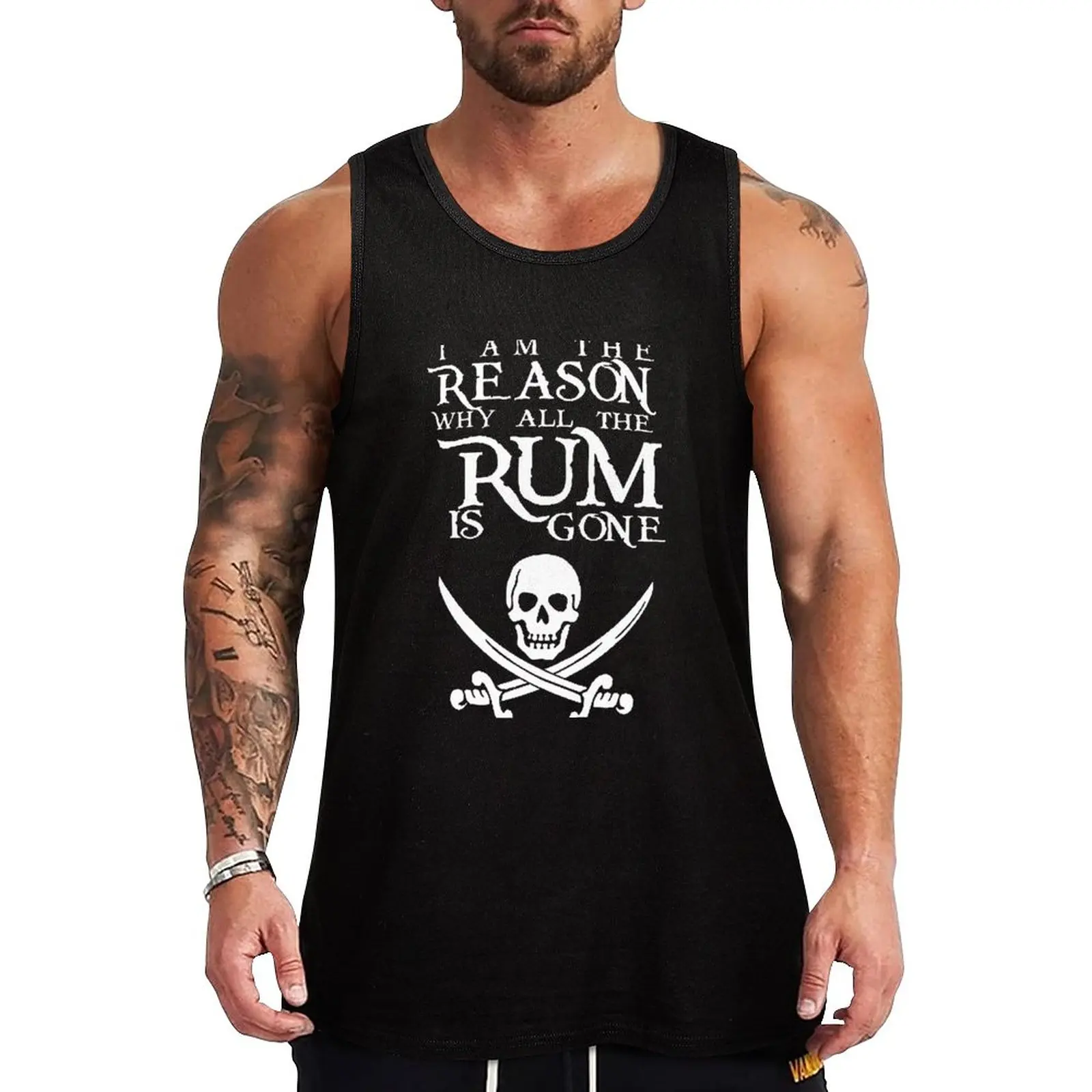 New I Am The Reason All The Rum Is Gone Tank Top bodybuilding men Male clothes gym t shirt men