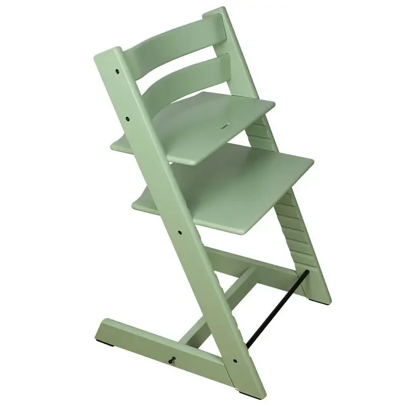 Chaise de Salle à Manger pour Bébé en Bois Massif, Chaise d\'Alimentation Haute, Dossier Ergonomique, Réglable, Table et Chaises pour Enfants