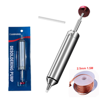 LEFAVOR Powerful Aluminum Desoldering Pump Suction +Desoldering Wire   Tin Gun Soldering Sucker Pen  Welding Repair Tool