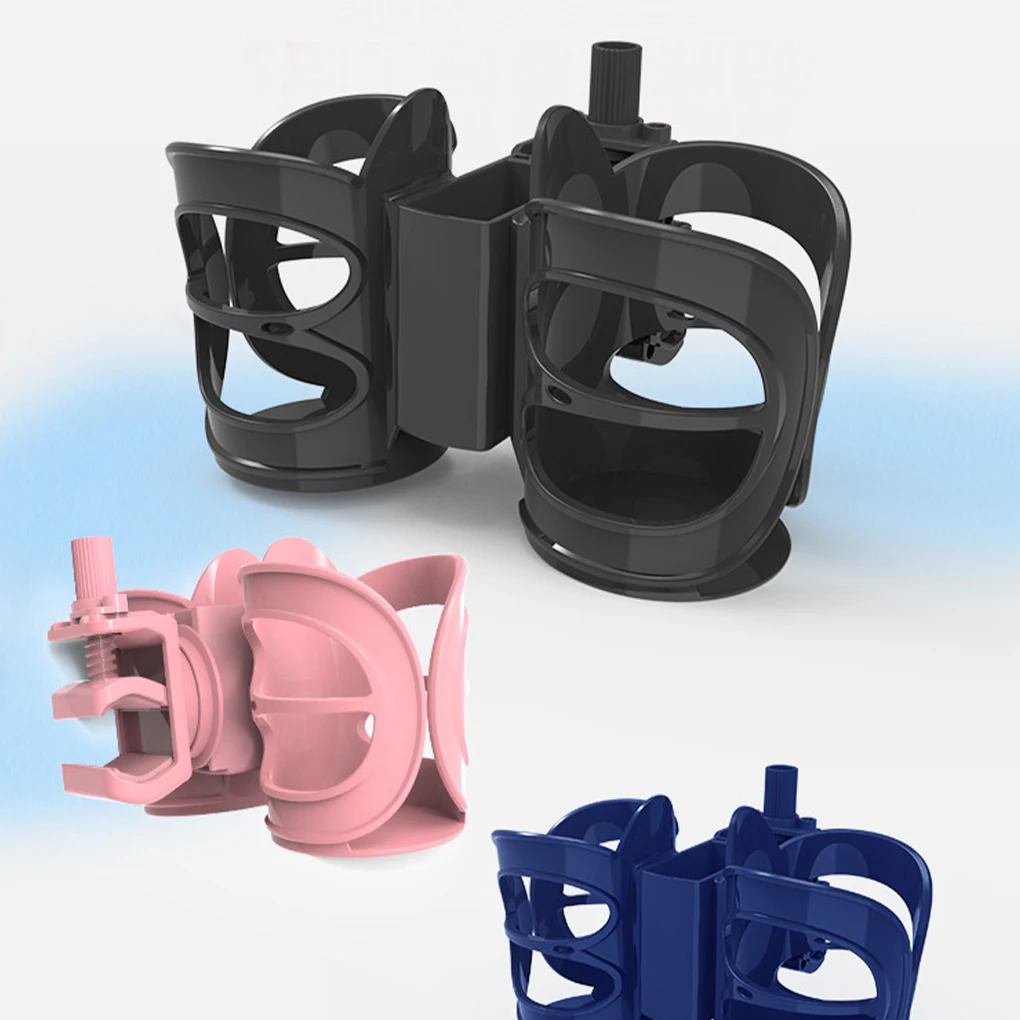 Pram Cup Holder With Adjustable Sturdy Durable ABS Convenient Storage Pushchair Stroller Cup Holder black
