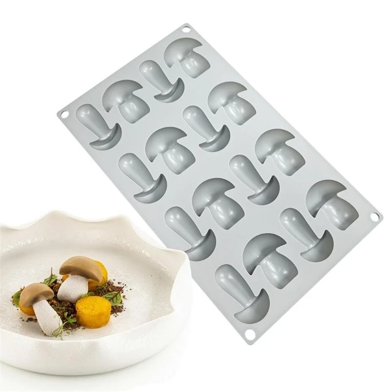 

16 Holes Silicone Mousse Mold Mushroom Shaped Dessert Molds Chocolate Moulds