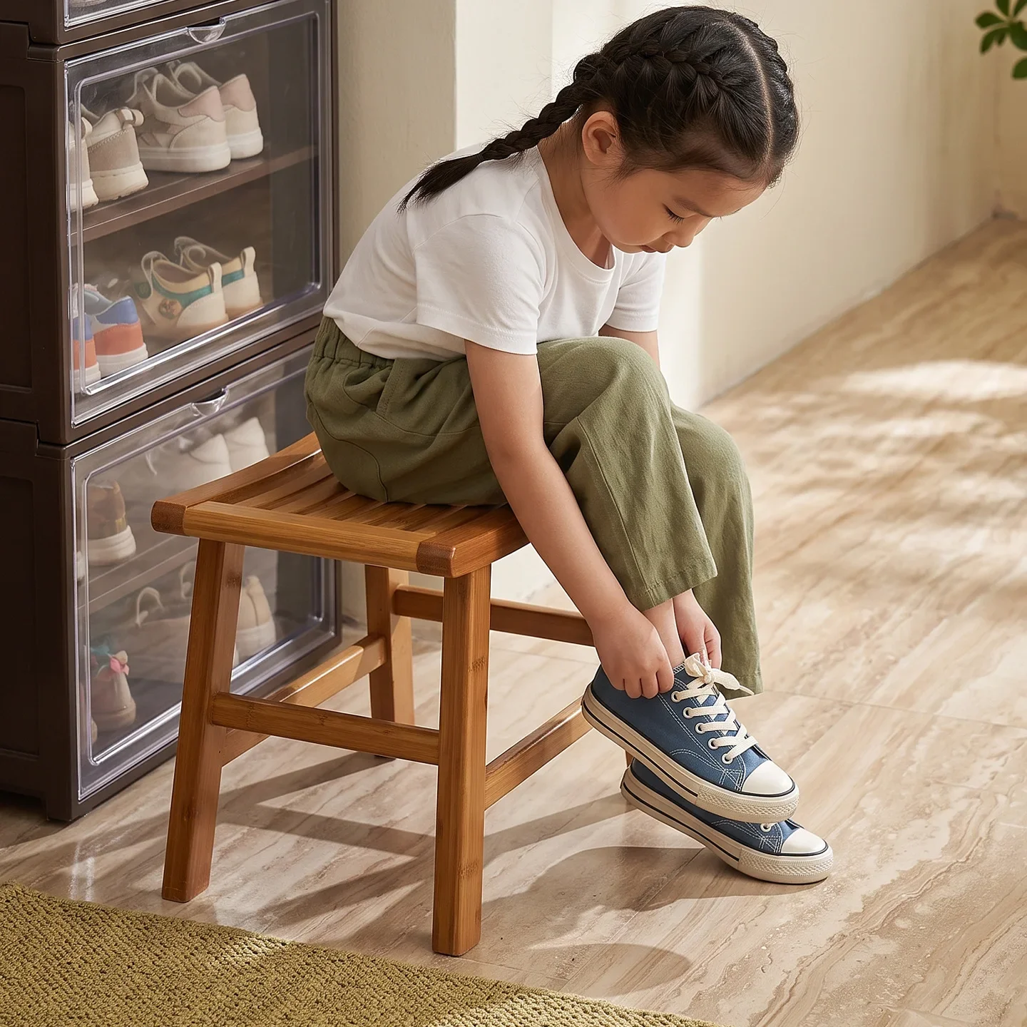 Bath stool bathroom non-slip bath stool household elderly pregnant women shower stool low stool shoe change stool