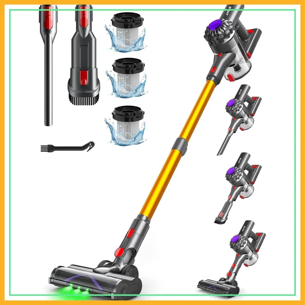 450W 40KPA Cordless Vacuum Cleaner, 45 Mins Lightweight Stick Vac with LED Display, Rechargeable for Carpet, Pet Hair, Hardwood