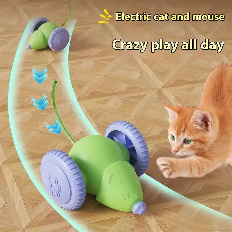 Jouet interactif pour chat, souris électrique rechargeable, jouet automatique pour animaux de compagnie avec évitement intelligent des obstacles, produits pour animaux de compagnie