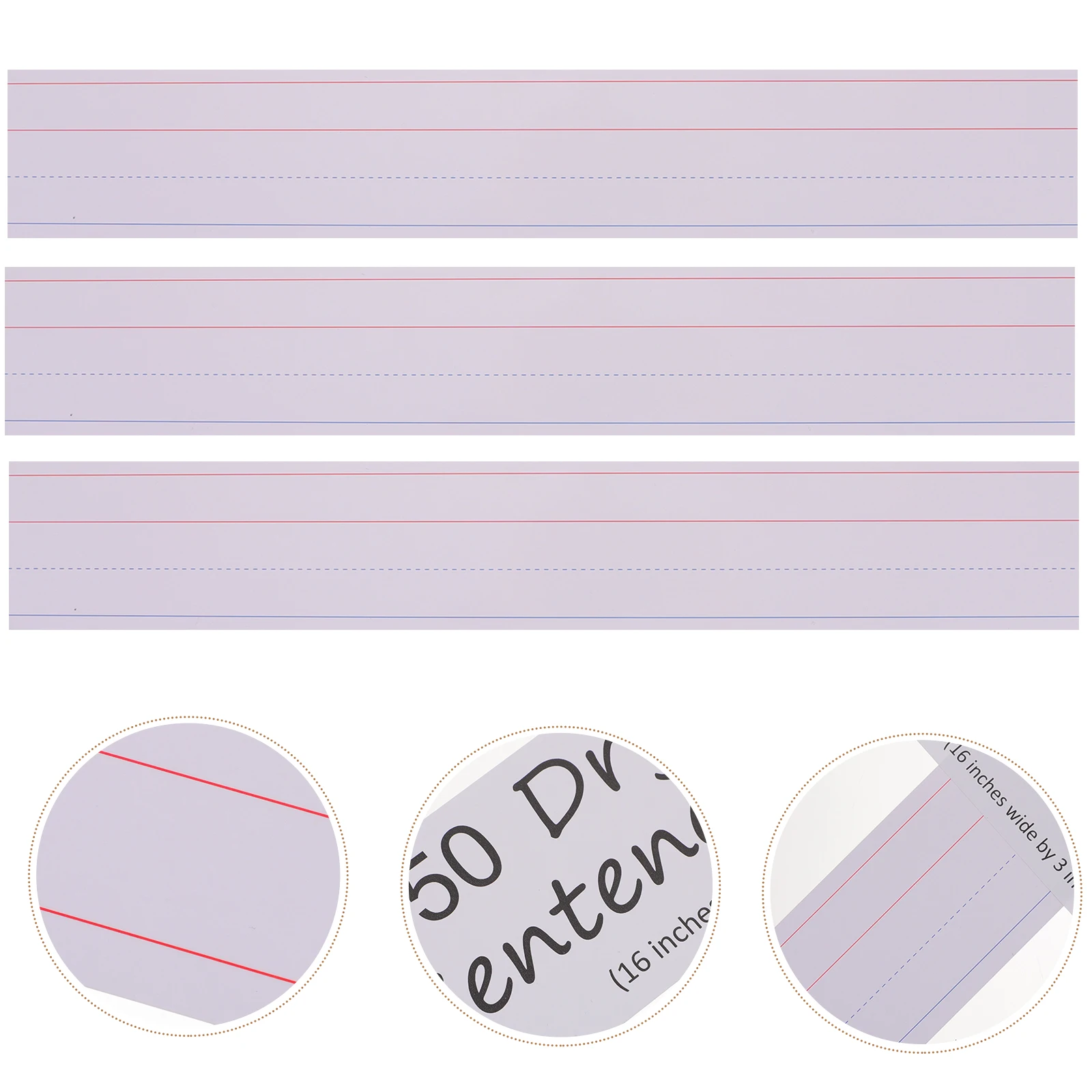 30pcs Sentence Strips Word Strips Ruled Writing Learning Aids For Classroom School Office Supplies Pocket Chart Flash Cards