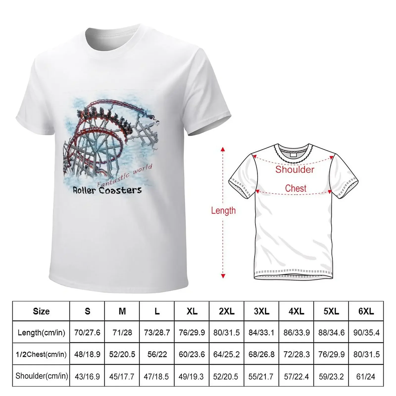 Roller Coasters - Fantastic world T-Shirt for a boy customs design your own shirts graphic tees mens graphic t-shirts hip hop