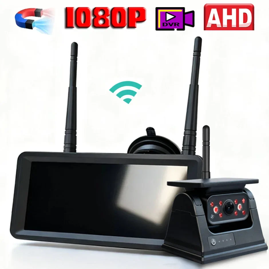 Wireless Solar Powered Energy Magnet Reverse Backup Camera with 7